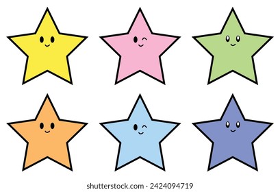 Star cartoon vector. smiley star icon vector illustration. Eps file 240.