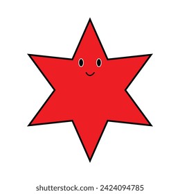 Vector de dibujos animados de estrella. ilustración del vector de icono de estrella sonriente. Archivo Eps 242.