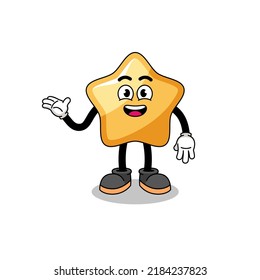 star cartoon with welcome pose , character design