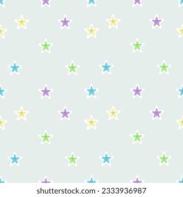 Star cartoons pattern vector on pastel background for wallpaper, fabric, clothing,backdrop,texture, wrapping paper, notebook cover ,curtain,pillow case and stationary.