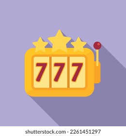 Star casino luck icon flat vector. Jackpot machine. Spin game