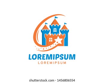 Star Castle Logo Template Design Vector. Icon. Symbol. Emblem.