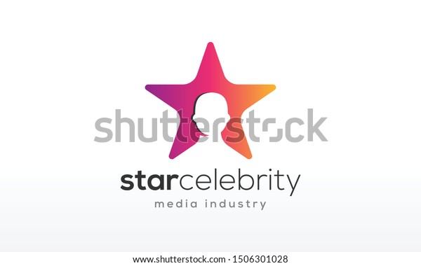 Star Celebrity Media Industry Logo Design Stock Vector Royalty