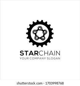 Star chain with gear logo, connection node
