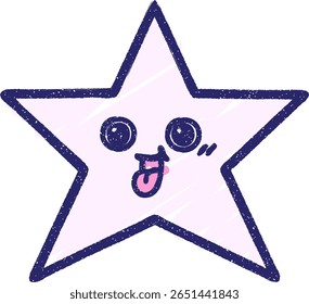 Star Chalk Drawing in bright neon color