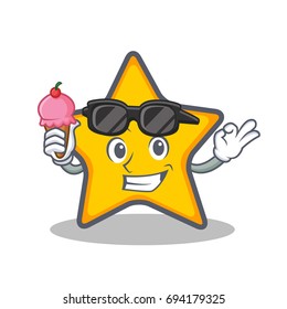 star character cartoon style with ice cream