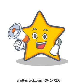 star character cartoon style with megaphone