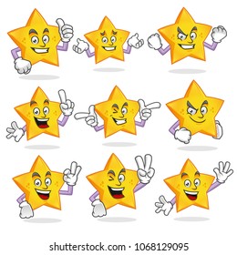 star character vector pack, star mascot