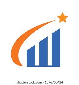 Star Chart Flat Design Logo Vector