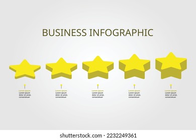 plantilla de gráfico estrella para infografía para presentación de 5 elementos
