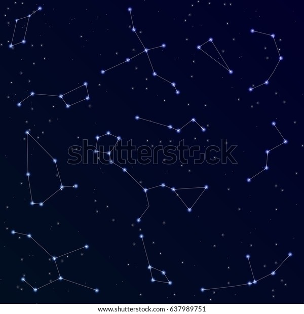 Star Chartconstellations Sky Map On Night Stock Vector Royalty Free