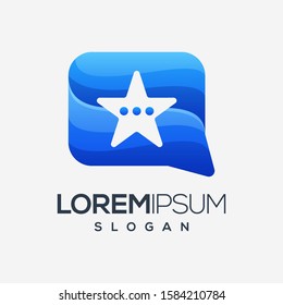 star chat gradient color logo design
