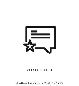 Star Chat Icon. Editable Stroke