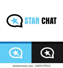 Star Chat Logo Design. Simple and Modern. Vector illustration