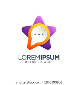 Star Chat Logo Design Template