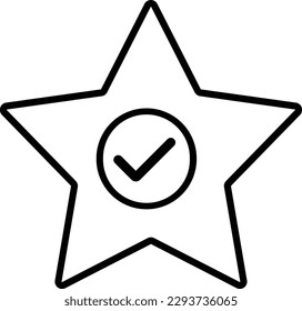 star check checkmark approval check mark Outline