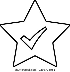 star check checkmark check mark tick Outline