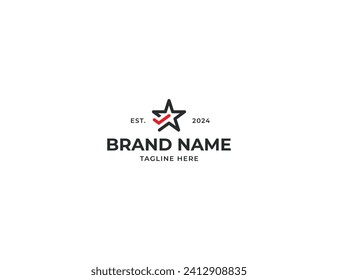 Star Check Logo Concept sign icon symbol Design Element. Vector illustration template