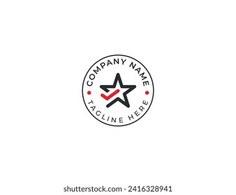 Star check logo design template