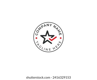 Ilustración vectorial de diseño de logotipo de comprobación de estrella