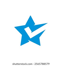 star check logo vector icon illustration design. blue star logo design.