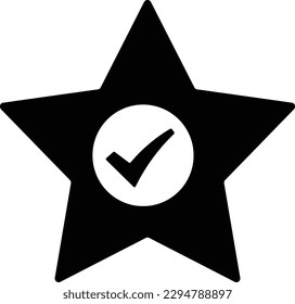 marca de verificación estrella aprobación marca de verificación Glifo