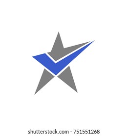 Star with Check Mark Logo Template