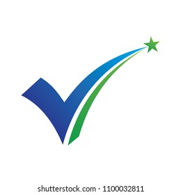 Star Check Mark and Vote Logo Vector