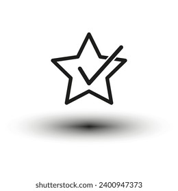 Star with checkmark icon. Vector illustration. EPS 10.