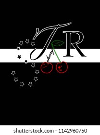 star cherry slogan vector