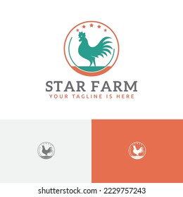 Star Chicken Rooster Poultry Animal Farm Logo