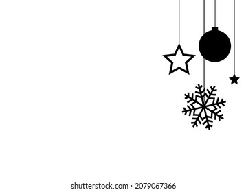 Star Christmas ball snowflake hanging from top isolated  on png or transparent  background. Graphic resources for Christmas, New Year, Birthdays and luxury card. Vector illustration 
