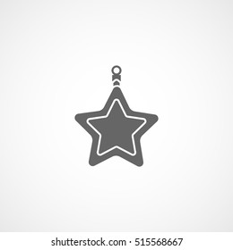 Star Christmas New Year Flat Icon On White Background