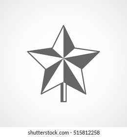 Star Christmas New Year Flat Icon On White Background