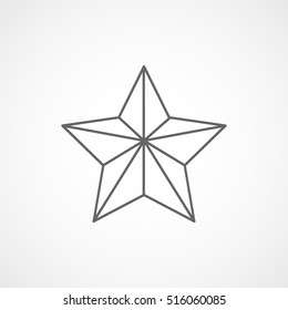 Star Christmas New Year Line Icon On White Background