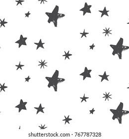 Star Christmas night black and white pattern