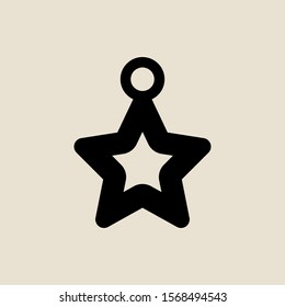 Star Christmas tree toy icon simple flat style Christmas symbol