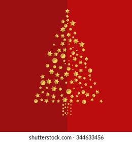 Star Christmas Tree , vector illustration