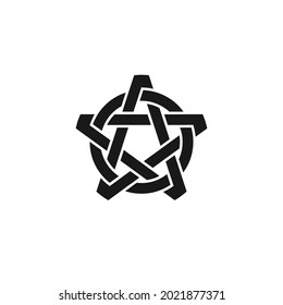 Star and Circle Ancient Logo Vector. Icon Illustration.