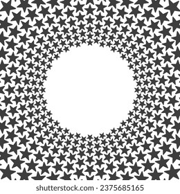 Fondo del círculo de las estrellas. Plantilla de marco redondo de estrellas. Ilustración del vector EPS10.