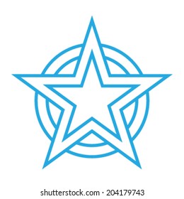 Star circle badge vector icon