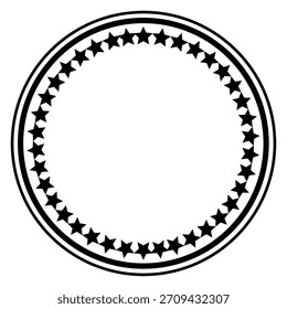 Estampilla de borde de círculo de estrella – Insignia redonda clásica con anillo de estrella