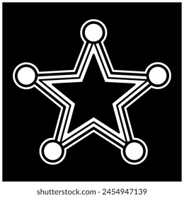 Star with Circle Cowboy V107 Patch Streetwear, Urban, Luxury, Modern Design Patch Commercial