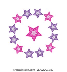 Star circle design in many colour in victor
