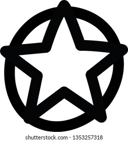 Star in Circle Doodle Drawing Vector Hand drawn Sketch Illustration
