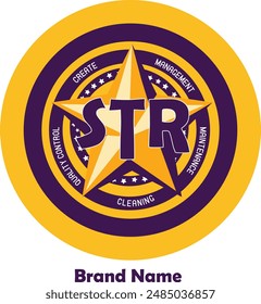 Star Circle Emblem Logo . Circle creative signs and symbols. Circles, plus signs, stars, and other design elements .