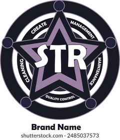 Star Circle Emblem Logo . Circle creative signs and symbols. Circles, plus signs, stars, and other design elements.