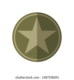Star in the circle in graphic icon. Star sign isolated on white background. Star symbol decorative element. Vector illustration