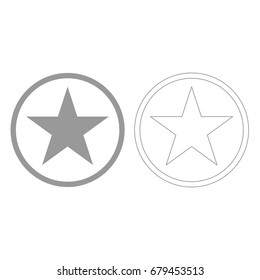 Star in circle grey set  icon .