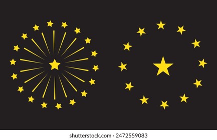 Star circle icon design. Circle icon star in trendy flat style design. Vector illustration of black circle.